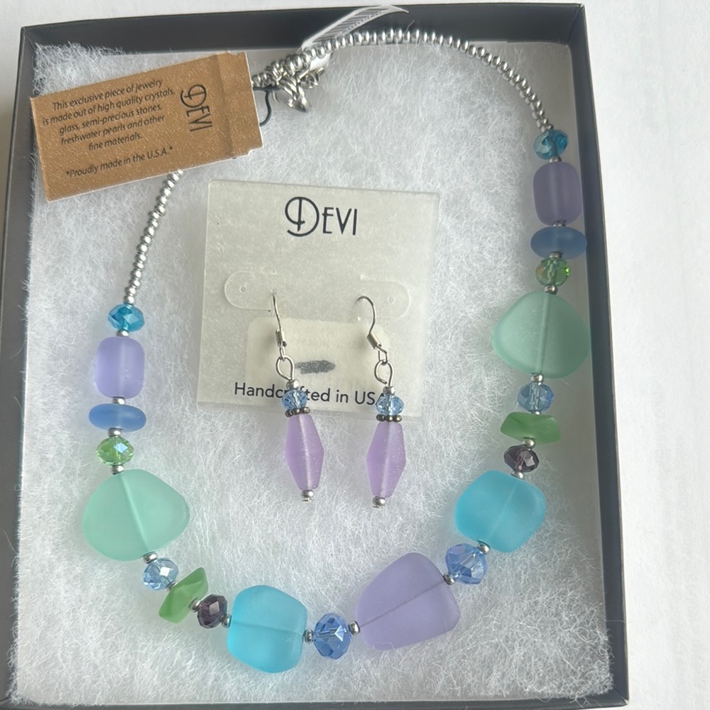 Multicolor Beaded Necklace and Earrings Set